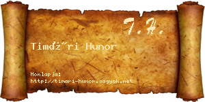 Timári Hunor névjegykártya